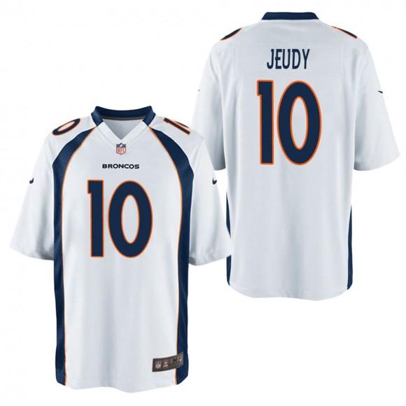 Men's Denver Broncos Jerry Jeudy White Game Jersey