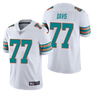 Men's Miami Dolphins Jesse Davis White Alternate Vapor Limited Jersey