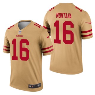 Men's San Francisco 49ers Joe Montana Gold Inverted Legend Jersey
