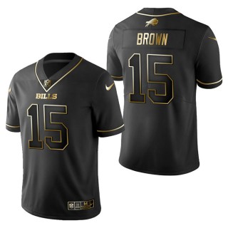 Men's Buffalo Bills John Brown Black Golden Edition Jersey