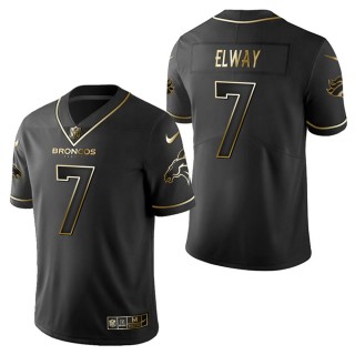 Men's Denver Broncos John Elway Black Golden Edition Jersey