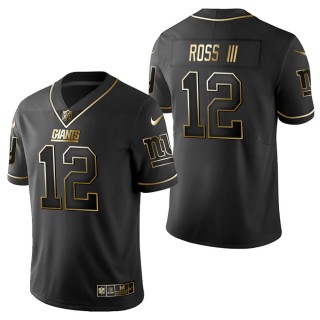 Men's New York Giants John Ross III Black Golden Edition Jersey