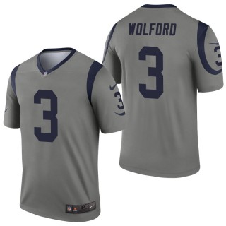 Men's Los Angeles Rams John Wolford Gray Inverted Legend Jersey