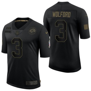 Men's Los Angeles Rams John Wolford Black Salute to Service Jersey