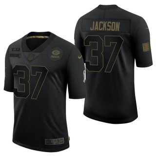 Men's Green Bay Packers Josh Jackson Black Salute to Service Jersey
