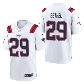 Men's New England Patriots Justin Bethel White Game Jersey