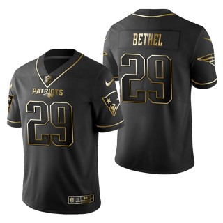 Men's New England Patriots Justin Bethel Black Golden Edition Jersey