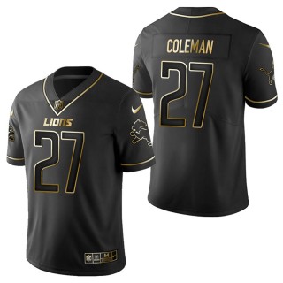 Men's Detroit Lions Justin Coleman Black Golden Edition Jersey