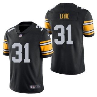 Men's Pittsburgh Steelers Justin Layne Black Alternate Vapor Limited Jersey