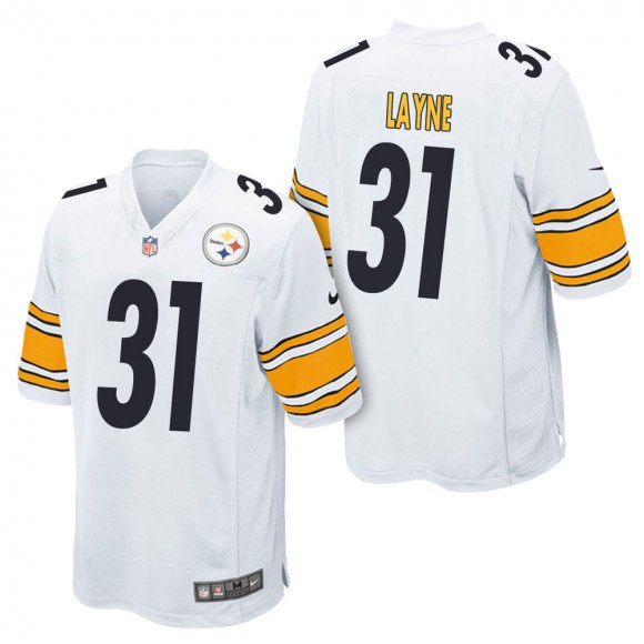 Men's Pittsburgh Steelers Justin Layne White Game Jersey