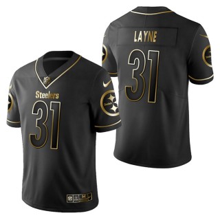 Men's Pittsburgh Steelers Justin Layne Black Golden Edition Jersey