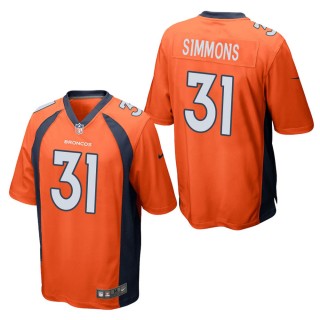 Men's Denver Broncos Justin Simmons Orange Game Jersey