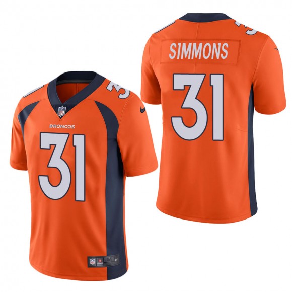Men's Denver Broncos Justin Simmons Orange Vapor Untouchable Limited Jersey
