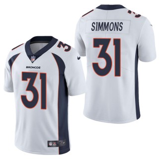 Men's Denver Broncos Justin Simmons White Vapor Untouchable Limited Jersey
