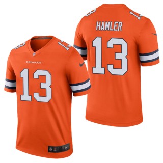 Men's Denver Broncos K.J. Hamler Orange Color Rush Legend Jersey