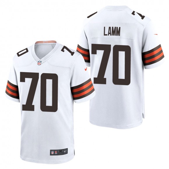Men's Cleveland Browns Kendall Lamm White Game Jersey