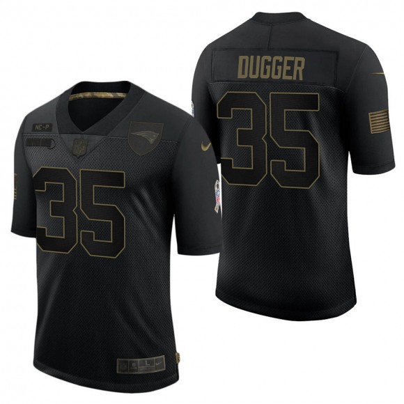 Men's New England Patriots Kyle Dugger Black Salute to Service Jersey
