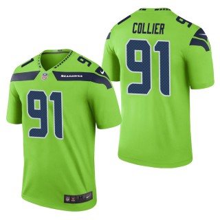 Men's Seattle Seahawks L.J. Collier Green Color Rush Legend Jersey