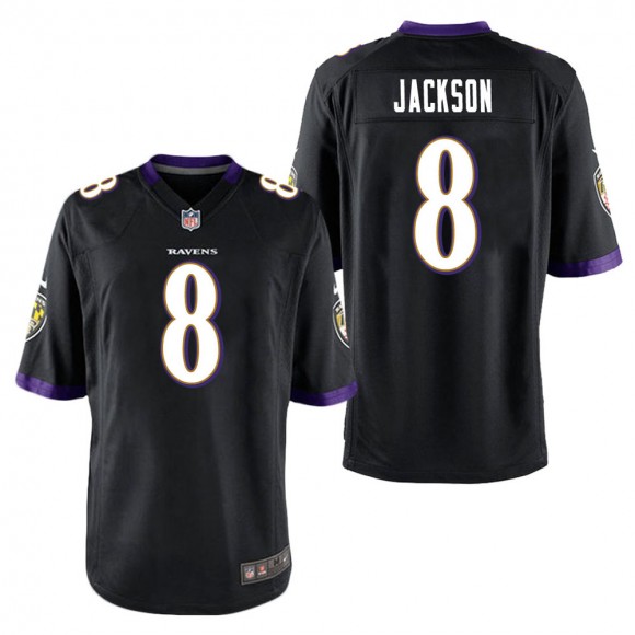 Men's Baltimore Ravens Lamar Jackson Black Game Jersey