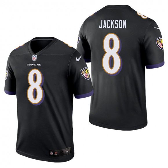 Men's Baltimore Ravens Lamar Jackson Black Legend Jersey
