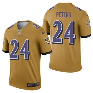 Men's Baltimore Ravens Marcus Peters Gold Inverted Legend Jersey