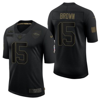 Men's Baltimore Ravens Marquise Brown Black Salute to Service Jersey