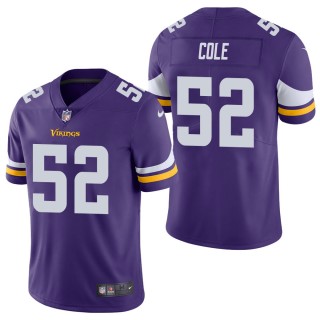 Men's Minnesota Vikings Mason Cole Purple Vapor Limited Jersey