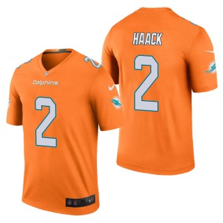 Men's Miami Dolphins Matt Haack Orange Color Rush Legend Jersey