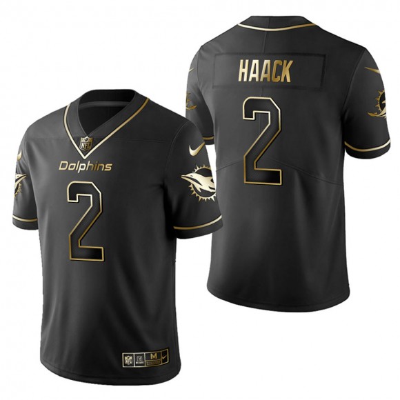 Men's Miami Dolphins Matt Haack Black Golden Edition Jersey