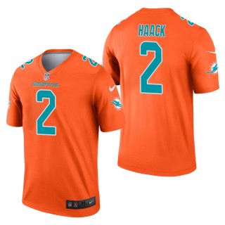 Men's Miami Dolphins Matt Haack Orange Inverted Legend Jersey