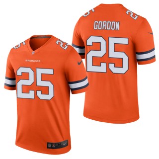 Men's Denver Broncos Melvin Gordon Orange Color Rush Legend Jersey