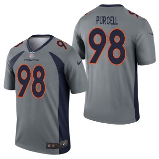 Men's Denver Broncos Mike Purcell Gray Inverted Legend Jersey