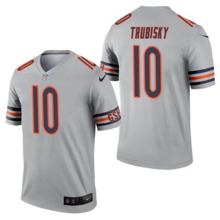 Men's Chicago Bears Mitchell Trubisky Silver Inverted Legend Jersey