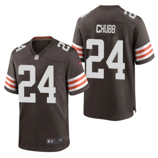 Men's Cleveland Browns Nick Chubb Brown Game Jersey