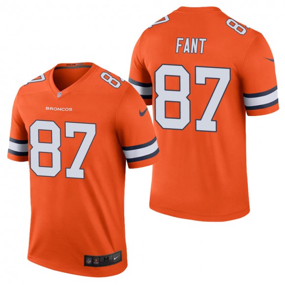 Men's Denver Broncos Noah Fant Orange Color Rush Legend Jersey