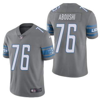 Men's Detroit Lions Oday Aboushi Steel Color Rush Limited Jersey