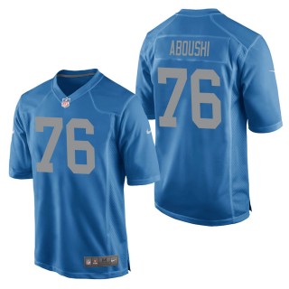 Men's Detroit Lions Oday Aboushi Blue Throwback Game Jersey