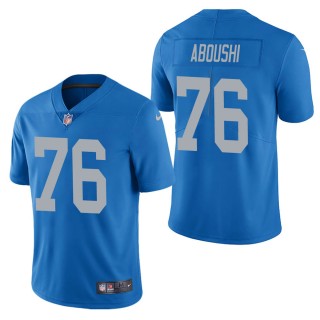 Men's Detroit Lions Oday Aboushi Blue Vapor Untouchable Limited Jersey