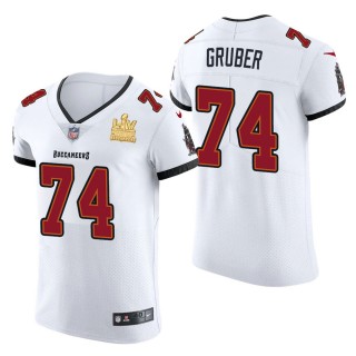 Men's Tampa Bay Buccaneers Paul Gruber White Super Bowl LV Champions Jersey