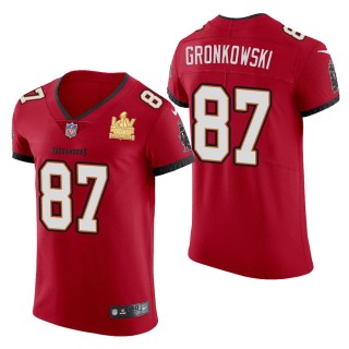 Men's Tampa Bay Buccaneers Rob Gronkowski Red Super Bowl LV Champions Jersey