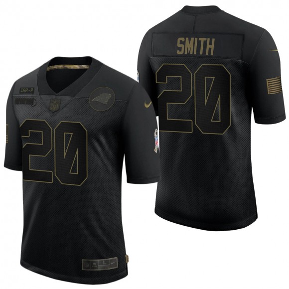 Men's Carolina Panthers Rodney Smith Black Salute to Service Jersey