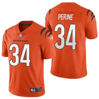 Men's Cincinnati Bengals Samaje Perine Orange 2021 Vapor Limited Jersey