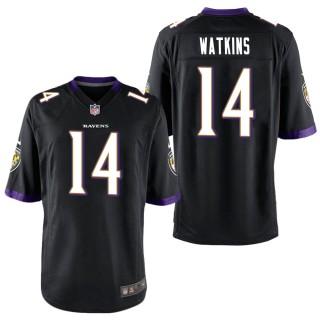 Men's Baltimore Ravens Sammy Watkins Black Game Jersey