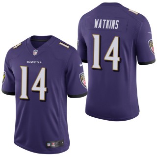Men's Baltimore Ravens Sammy Watkins Purple Vapor Limited Jersey