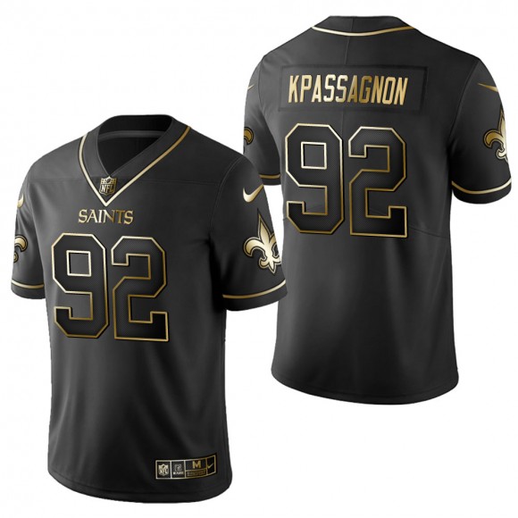 Men's New Orleans Saints Tanoh Kpassagnon Black Golden Edition Jersey