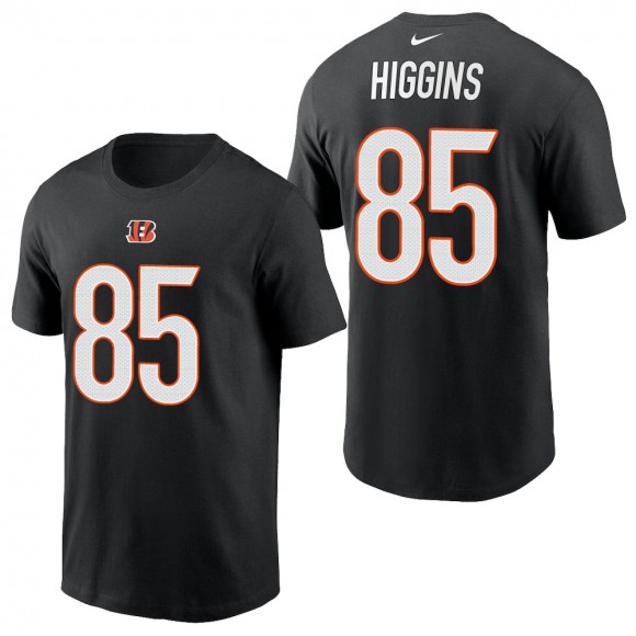 Men's Cincinnati Bengals Tee Higgins Black 2021 Name & Number T-Shirt