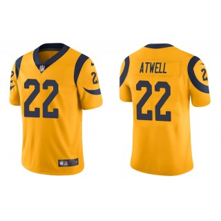 Men's Los Angeles Rams Tutu Atwell Gold Color Rush Limited Jersey