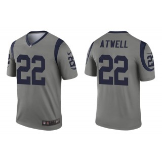 Men's Los Angeles Rams Tutu Atwell Gray Inverted Legend Jersey