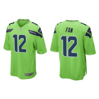Men's Seattle Seahawks 12th Fan #12 Neon Green Alternate Game Jersey
