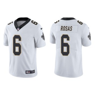 Men's New Orleans Saints Aldrick Rosas #6 White Vapor Limited Jersey